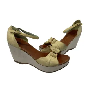 Henri Cuir for Barney’s New York Vintage leather platform ankle strap sandals