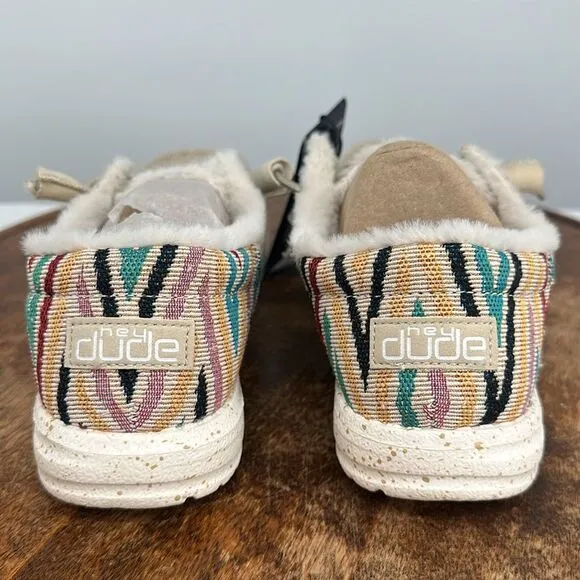 Hey Dude Shoes Wm 6 Wendy Funk Wool Beige Moccasin Comfort Loafers