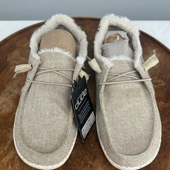 Hey Dude Shoes Wm 6 Wendy Funk Wool Beige Moccasin Comfort Loafers
