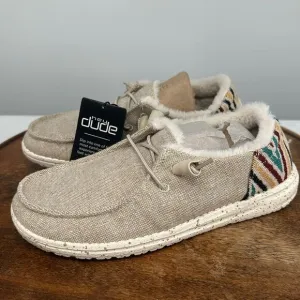 Hey Dude Shoes Wm 6 Wendy Funk Wool Beige Moccasin Comfort Loafers