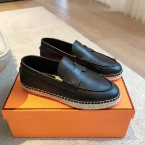 HM Trip Espadrille BLack Calfskin