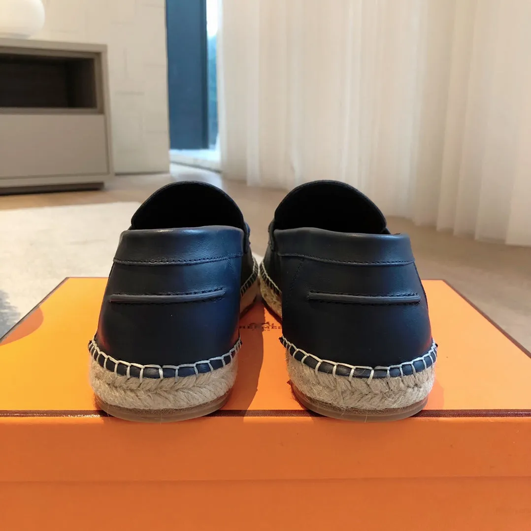 HM Trip Espadrille Dark Blue Calfskin