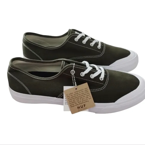 HUF Cromer VC63002 Mens Green Canvas Low Top Skate Sneakers Streetwear 11½