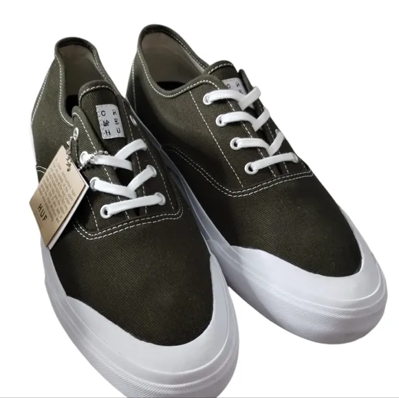 HUF Cromer VC63002 Mens Green Canvas Low Top Skate Sneakers Streetwear 11½