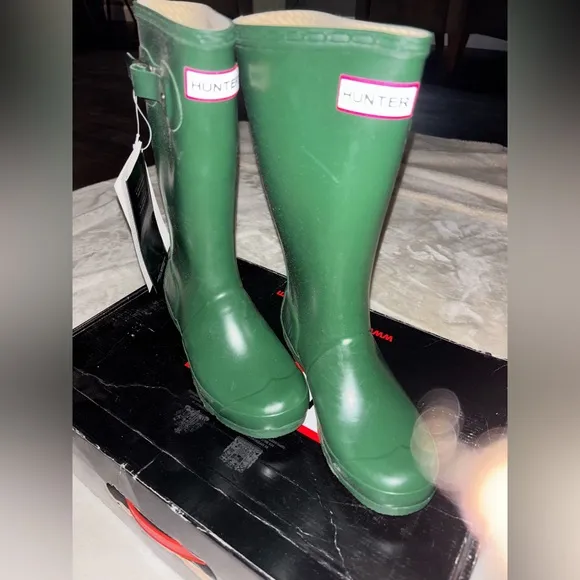 Hunter Green Rain Boots