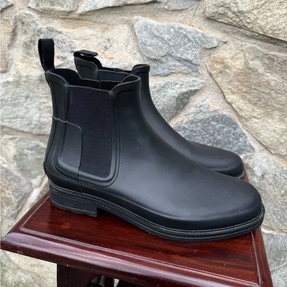 Hunter Refined Chelsea Black Ankle Rain Boots Boots Men’s 9