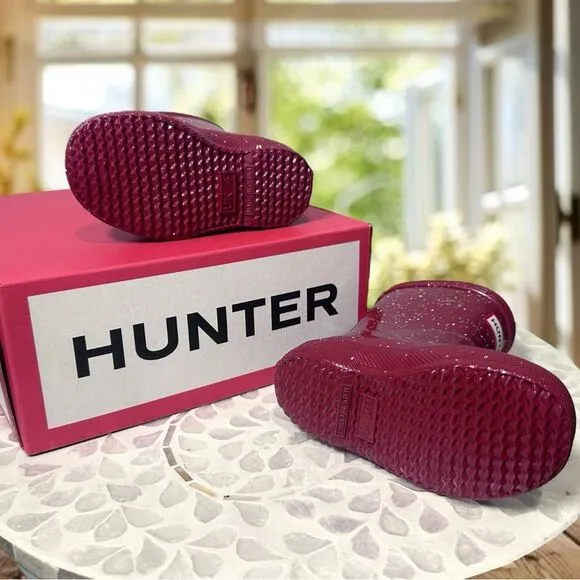 HUNTER Toddler Kids Classic Glitter Rain Boots NEW IN BOX Size EU 21 US Boys 5 G