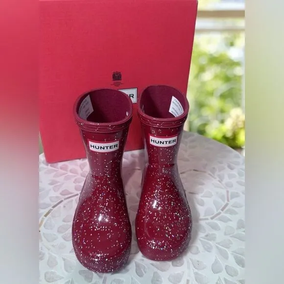 HUNTER Toddler Kids Classic Glitter Rain Boots NEW IN BOX Size EU 21 US Boys 5 G