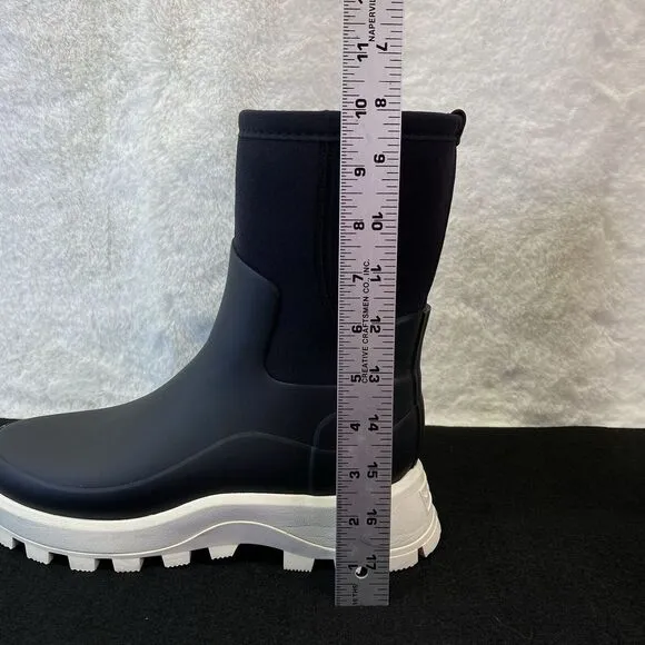 Hunter Women's City Explorer Short‎ Black Boots WFS2238NRE White Sole 9 Chunky