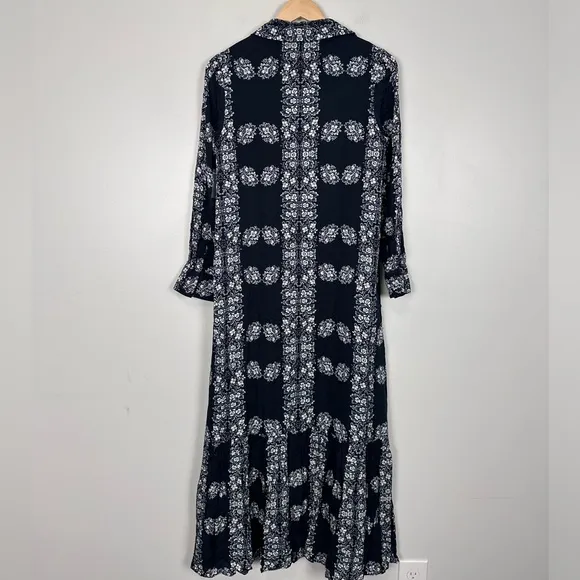 HYACINTH HOUSE Navy Floral Miller Maxi Shirt Dress SMALL