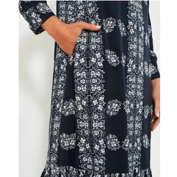 HYACINTH HOUSE Navy Floral Miller Maxi Shirt Dress SMALL