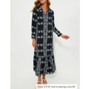 HYACINTH HOUSE Navy Floral Miller Maxi Shirt Dress SMALL