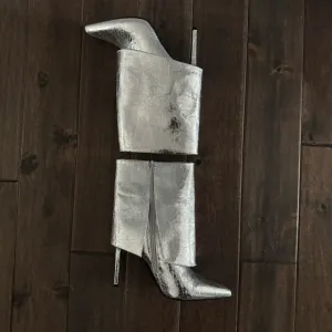 I.N.C. International Concepts Sabeel Cuff Silver Stiletto Booties 8.5 NWOT
