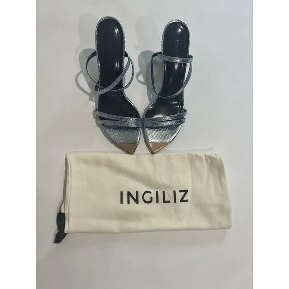 INGILIZ Anny 10 Mini Viper Mirror Sandals in Celestial Leather