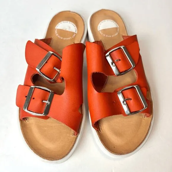 Intentionally Blank &quot;This Is Our Other Line&quot; Express Sandals Orange US 5.5/6