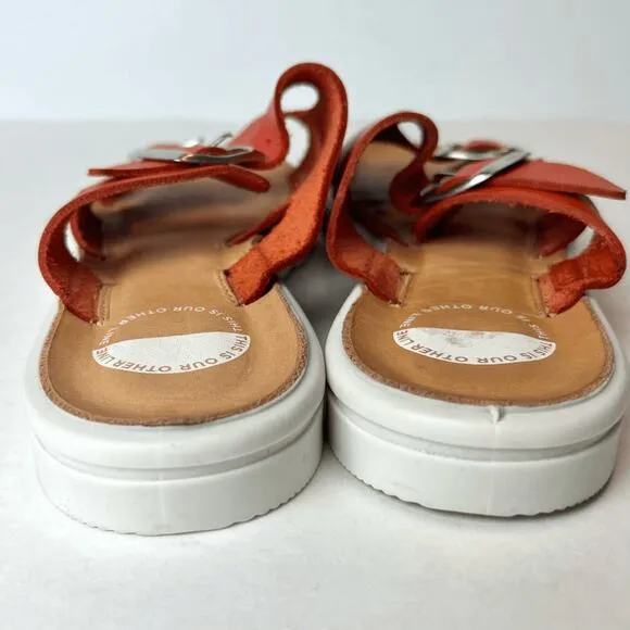 Intentionally Blank &quot;This Is Our Other Line&quot; Express Sandals Orange US 5.5/6