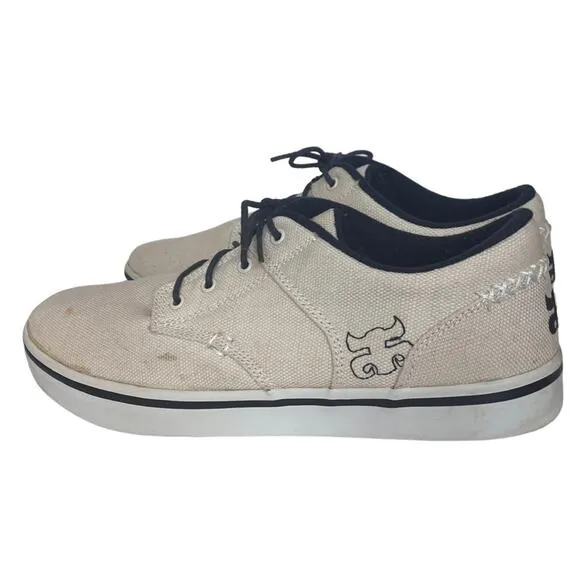 IPATH Vegan Hemp Skate Shoes White Low Profile Lace-Up Sneakers Men’s 11.5 Rare