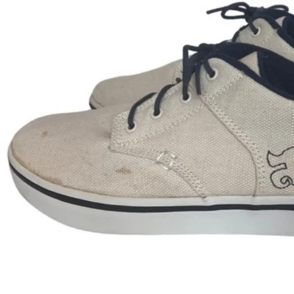 IPATH Vegan Hemp Skate Shoes White Low Profile Lace-Up Sneakers Men’s 11.5 Rare