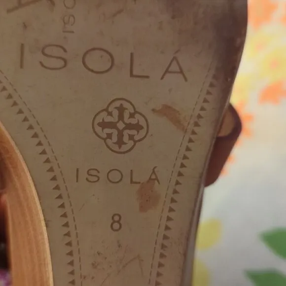 Isola women's brown leather gladiator sandals size 8