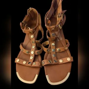 Isola women's brown leather gladiator sandals size 8