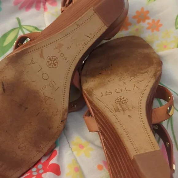 Isola women's brown leather gladiator sandals size 8