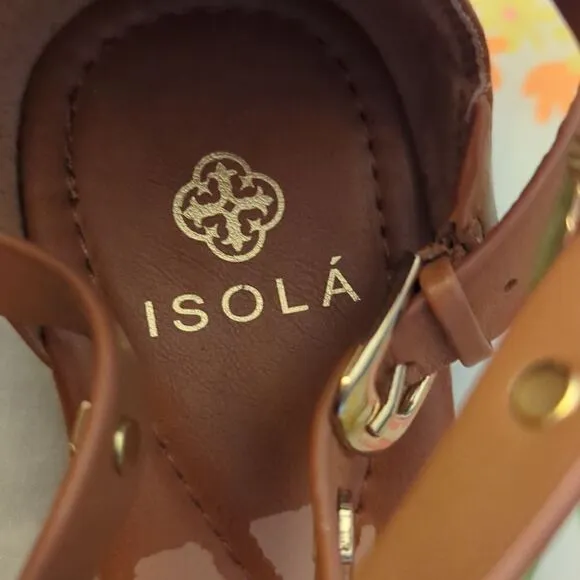 Isola women's brown leather gladiator sandals size 8