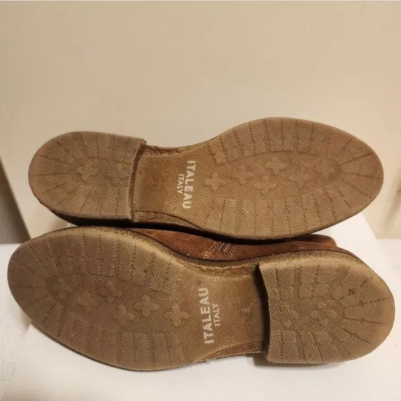 Italeau &quot;Foliana&quot; Brown Waterproof Suede Boots Sz.7.5/37.5 Ret.$399 Worn Once!