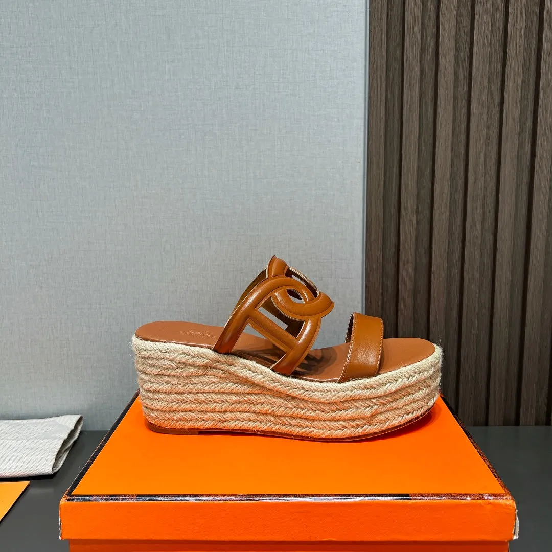 ITHEA 80 ESPADRILLE CARAMEL CALFSKIN