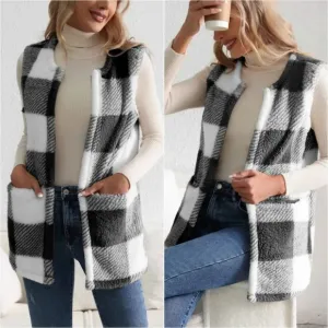 Ivy Sherpa Vest Coat - Black