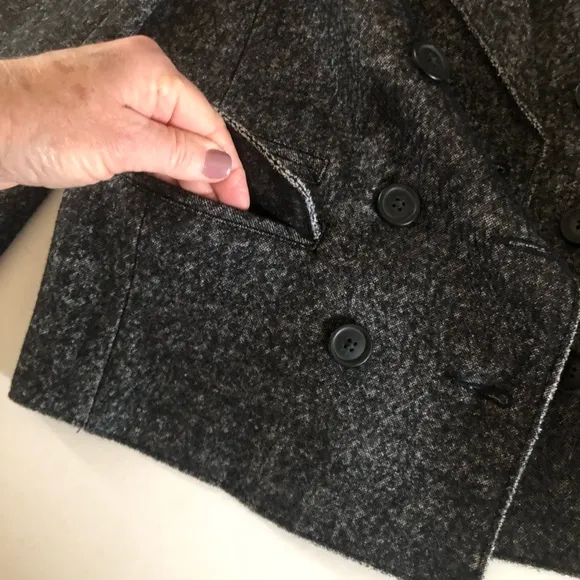 J. Crew Double-Breasted Blazer classic chic black and white tweed women’s size 2