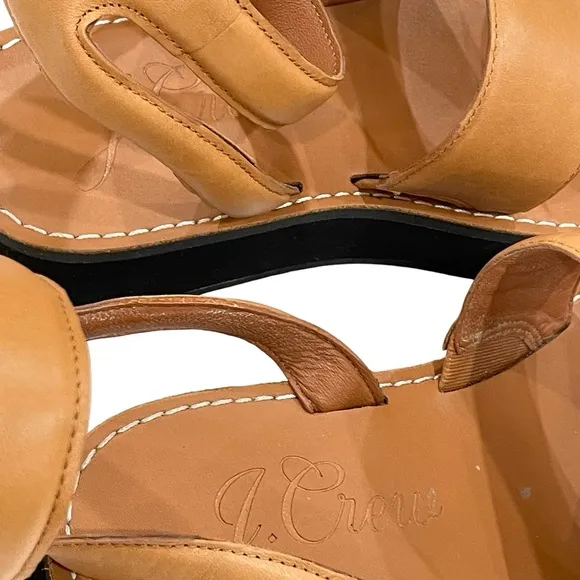 J. Crew, Leather Sandals, Tan, Size 8