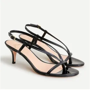 J. Crew Patent Bare Slingback Sandals in Black Size 8.5