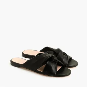 J. Crew Twisted Knot Sandals Black Soft Leather Sz 7.5 #L5472