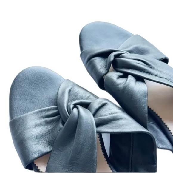J. Crew Twisted Knot Sandals Black Soft Leather Sz 7.5 #L5472