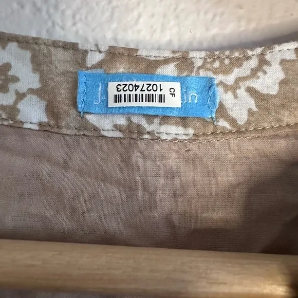 J McLaughlin Beach House Floral Sabina Mini Dress in Taupe- Size Small