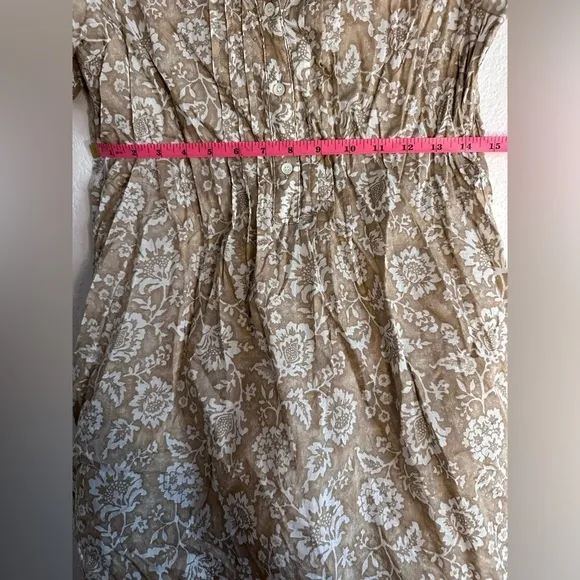 J McLaughlin Beach House Floral Sabina Mini Dress in Taupe- Size Small