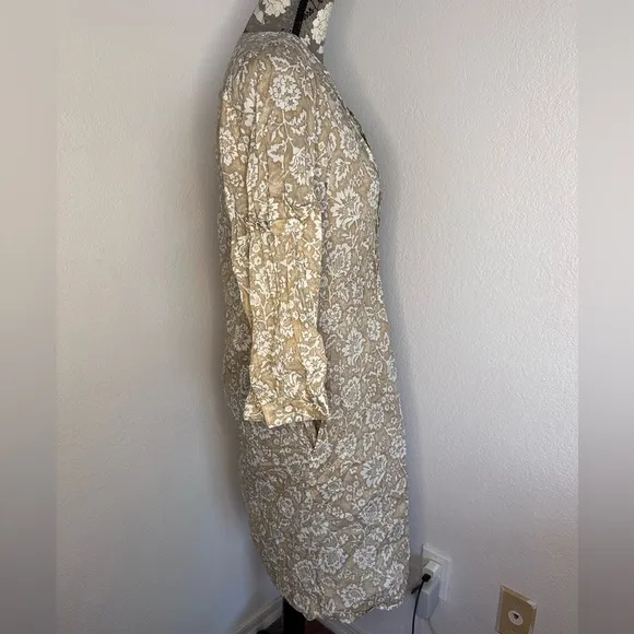 J McLaughlin Beach House Floral Sabina Mini Dress in Taupe- Size Small