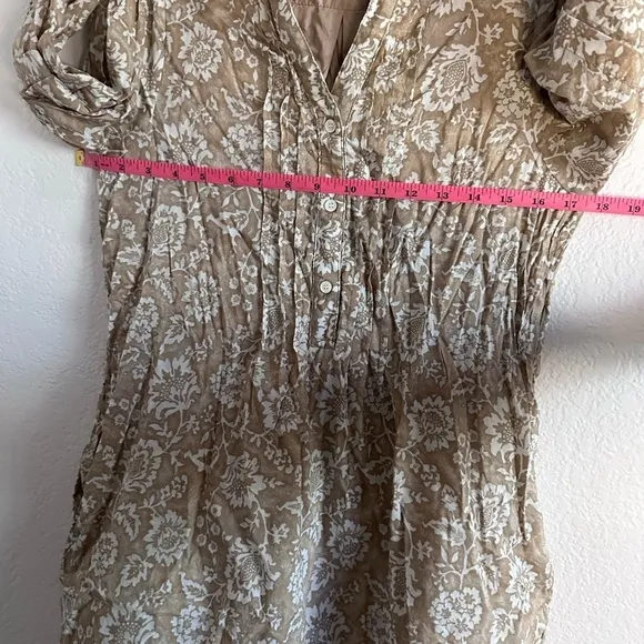 J McLaughlin Beach House Floral Sabina Mini Dress in Taupe- Size Small