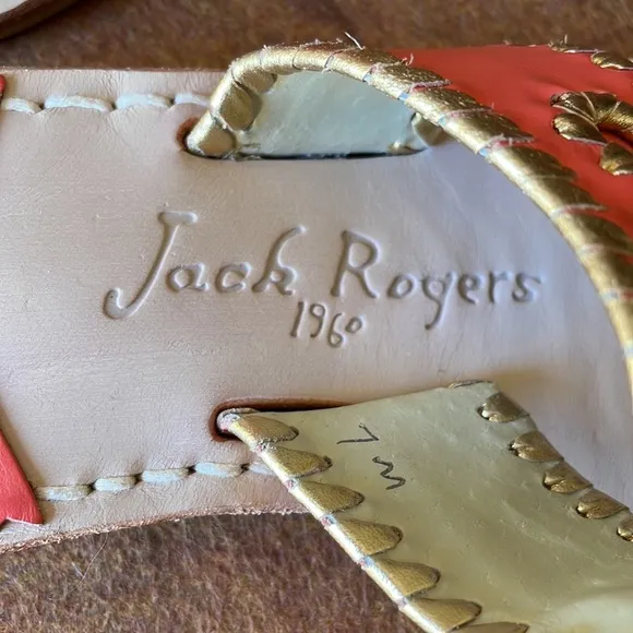 “JACK ROGERS 1960”“NAVAJO” LEATHER SANDALS SIZE 7M EUC