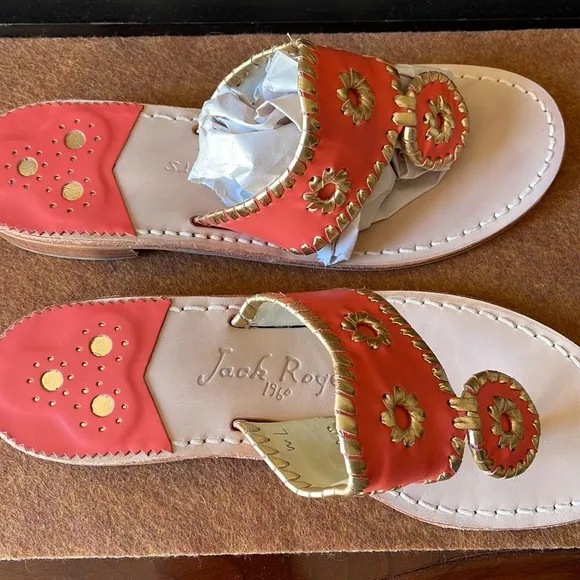 “JACK ROGERS 1960”“NAVAJO” LEATHER SANDALS SIZE 7M EUC