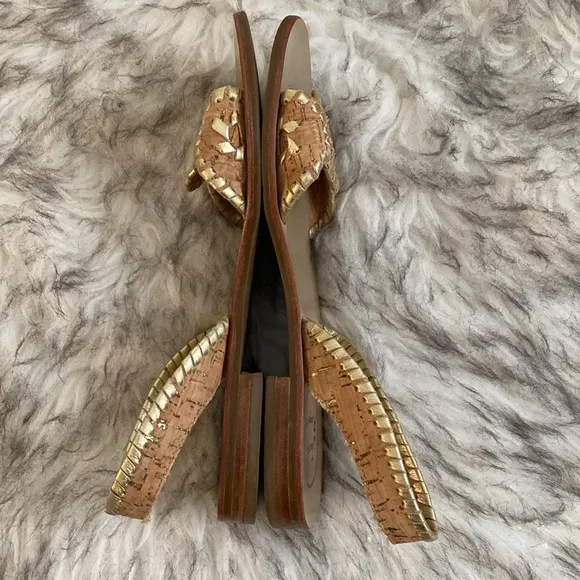 JACK ROGERS leather cork Lilliana slingback sandals