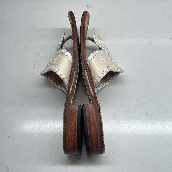 Jack Rogers Palm Beach (Bone/White) Women's Sandals Size 5