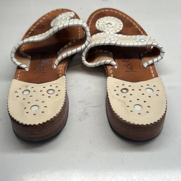 Jack Rogers Palm Beach (Bone/White) Women's Sandals Size 5