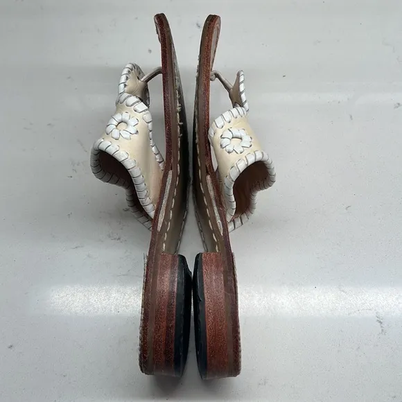 Jack Rogers Palm Beach (Bone/White) Women's Sandals Size 5