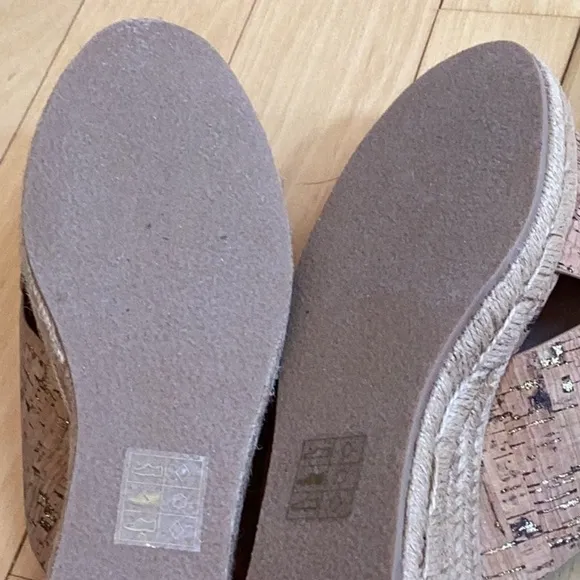 Jack Rogers slotted Sloane Cork Espadrille Mid wedge Sandals Size 9