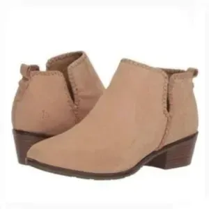 Jack Rogers Suede Ankle Boots Tan Oak Waterproof Layla Booties size 8.5 NEW