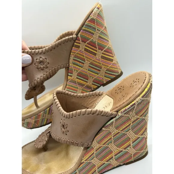 Jack Rogers Women’s Marbella Rainbow Wedge Sandal Size 8.5