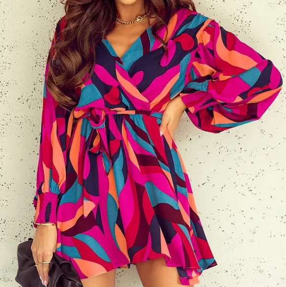 Jasmine Lantern Sleeve Dress