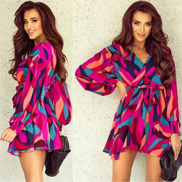 Jasmine Lantern Sleeve Dress