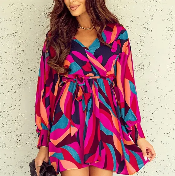 Jasmine Lantern Sleeve Dress